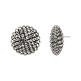 Silvermark - Aged Blossom Silver Earrings